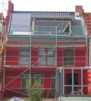 Fassade W&auml;hrend der Baustelle